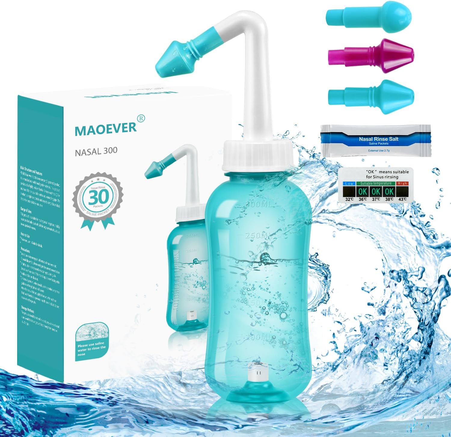 MAOEVER Neti Pot Sinus Rinse Bottle Nose Wash Cleaner Pressure Rinse N –  Maoever Care